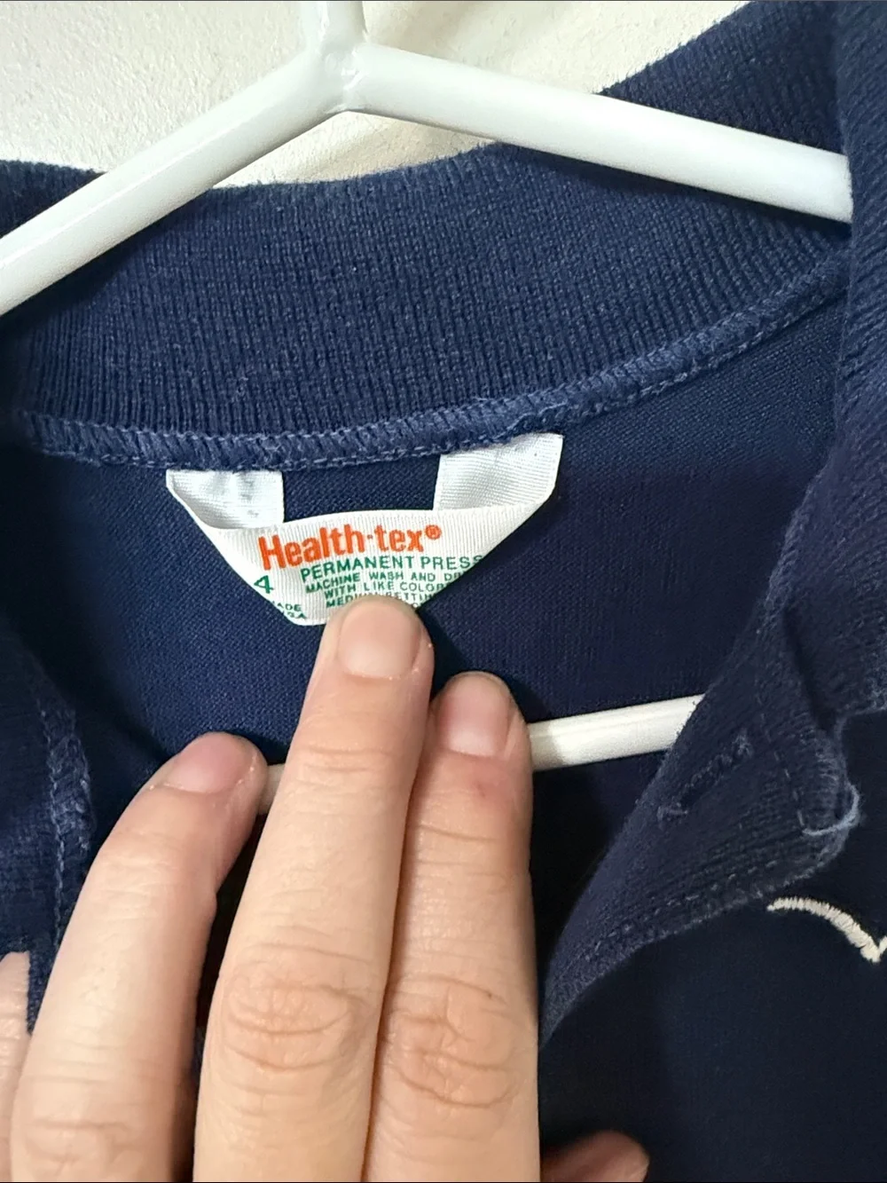 Long Sleeve Navy Polo Shirt for Kids - Unbranded 1970’s